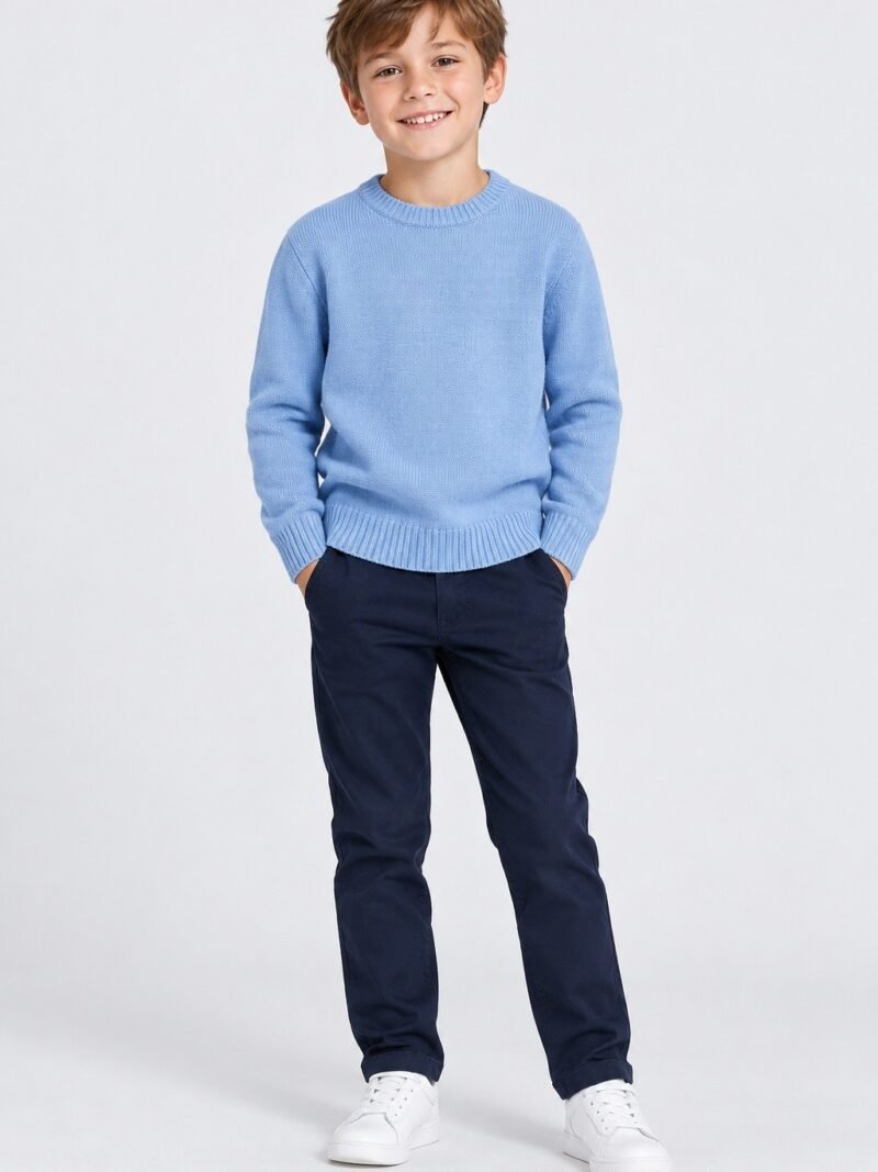 Kids Crew Knit Jumper – Sky Blue