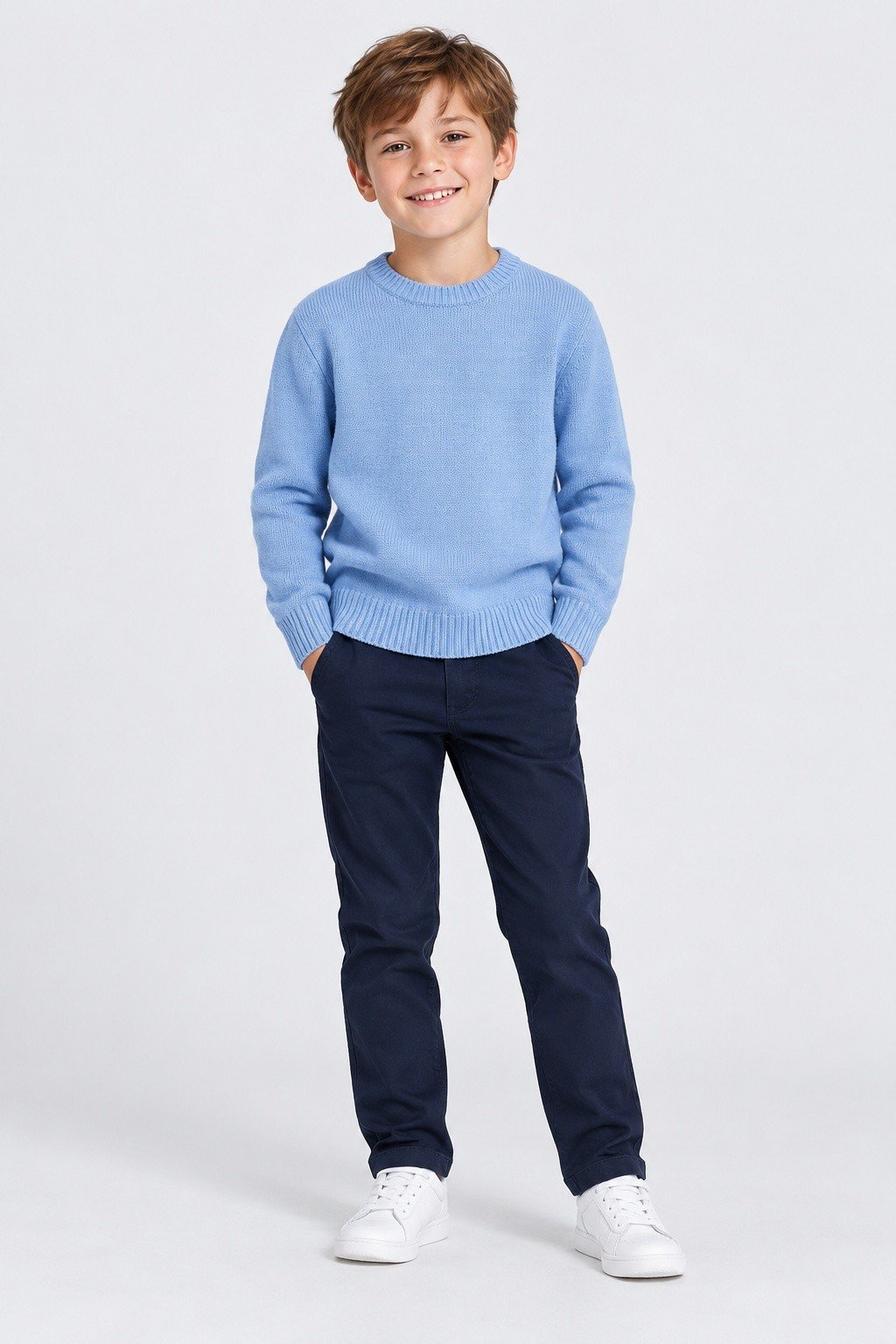 Kids Crew Knit Jumper – Sky Blue