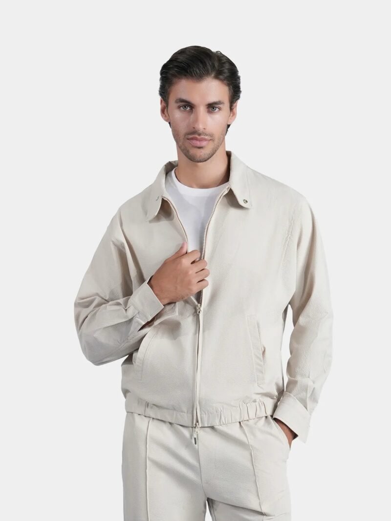 seersucker harrington jacket stone