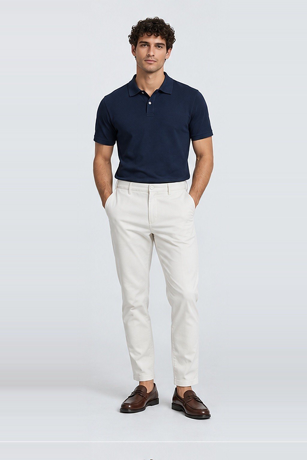 Slim Stretch Chinos – Off White